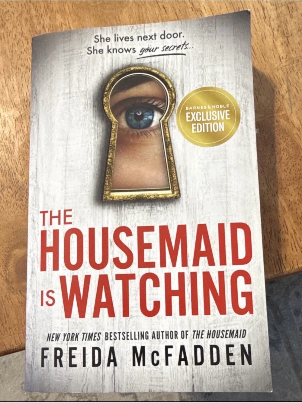 Barnes & Noble Paperback — White Cover with Red Title and Gold Sticker